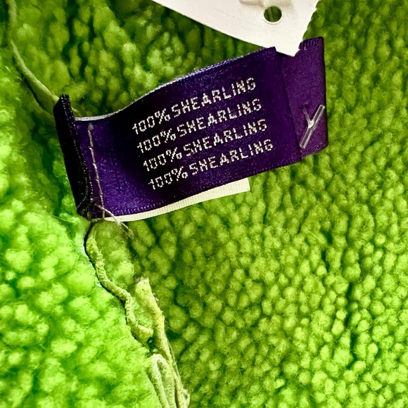 Ralph Lauren Purple Label lime Green Shearling Jacket. Size 4. - Picture 6 of 16